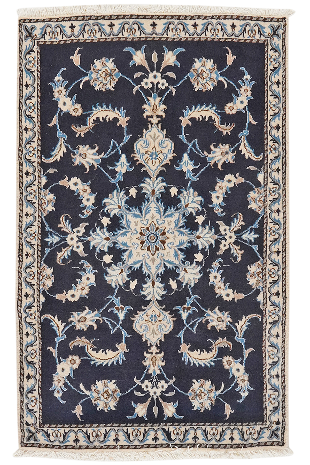 Tapis Vintage Nain 12La 137x86cm Motifs colorés inspirés de la nature