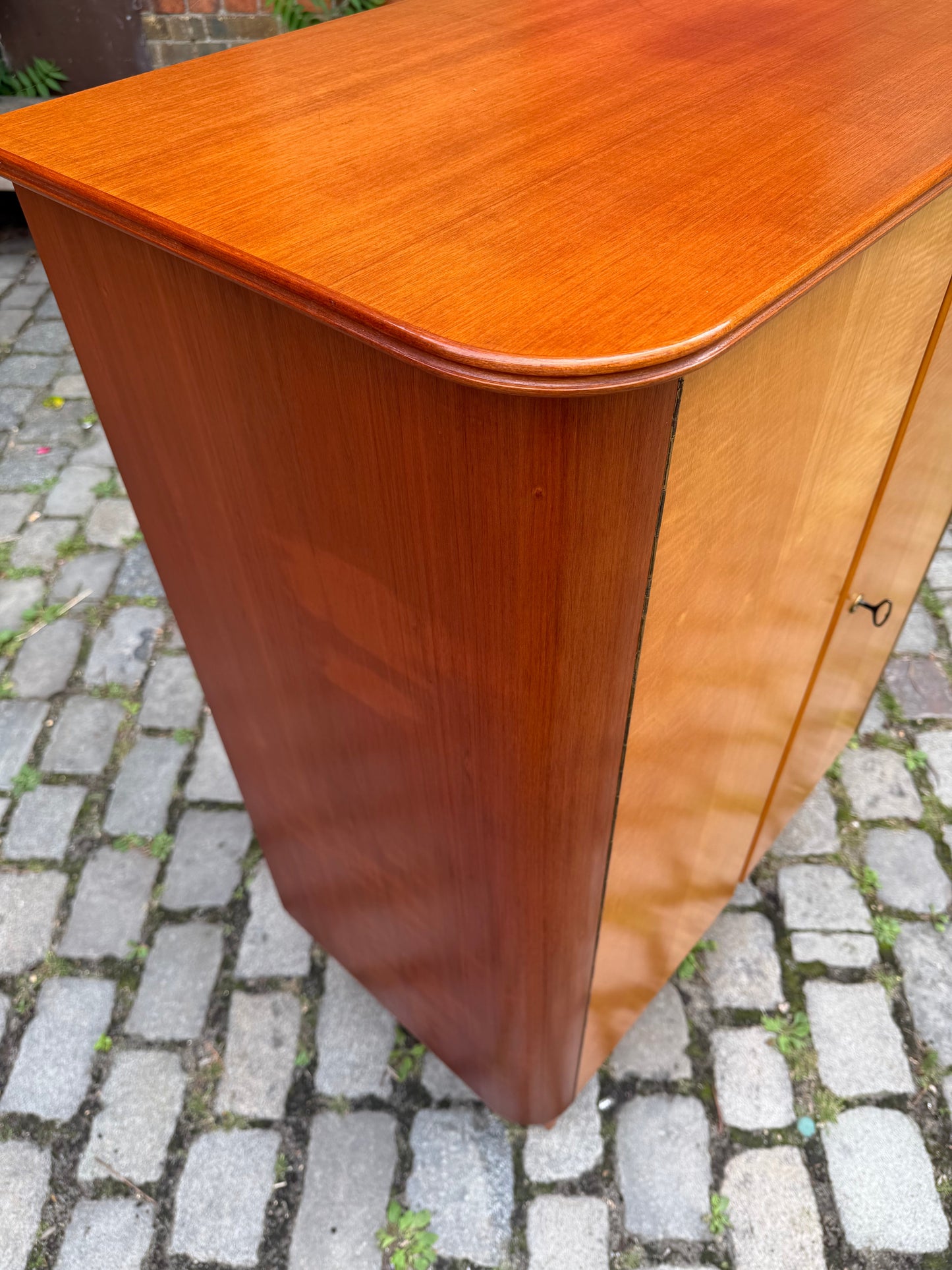 Vintage Wäscheschrank Ahorn und Nussbaum, Mid-Century Deutschland