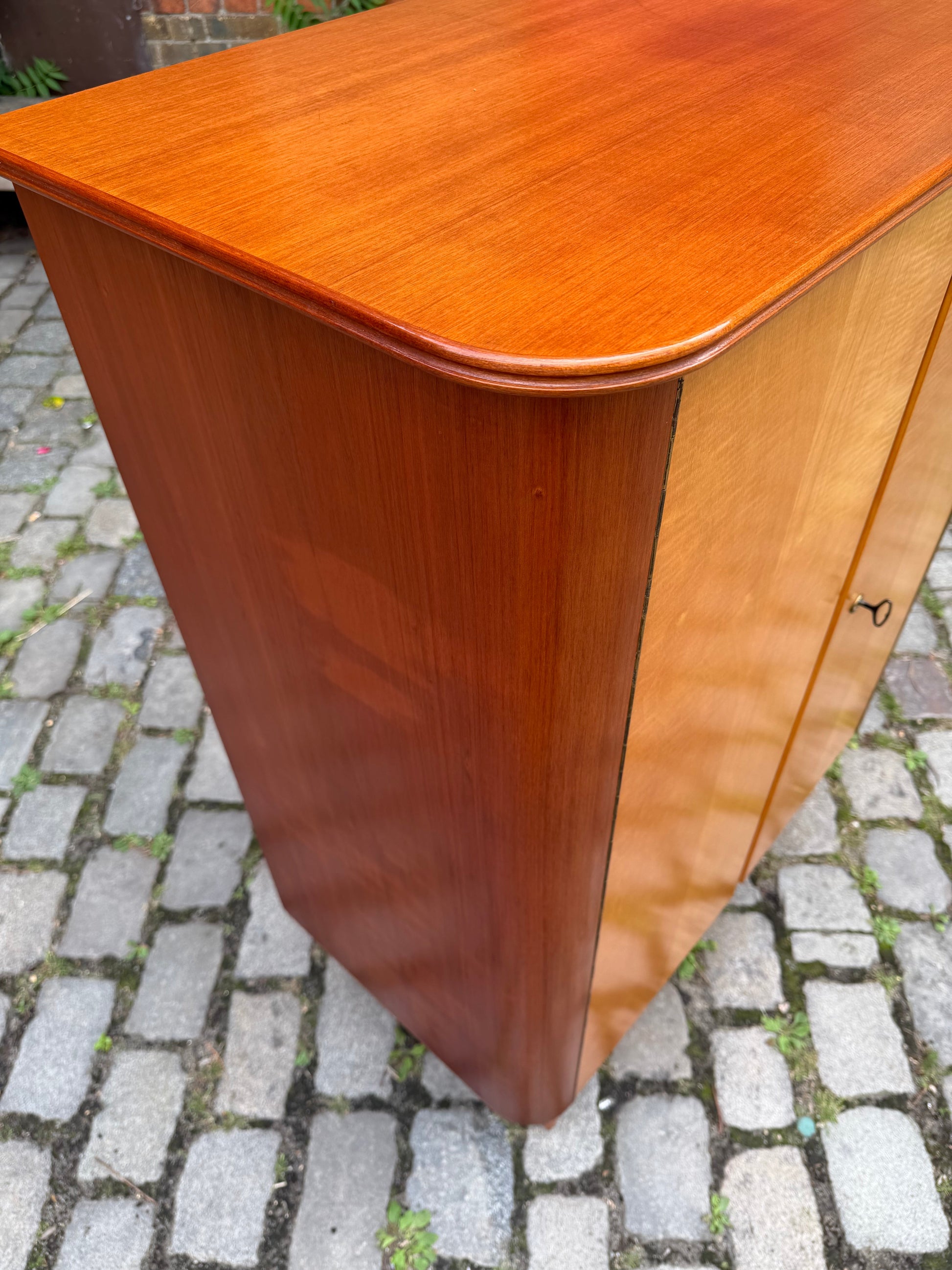 Vintage Wäscheschrank Ahorn und Nussbaum, Mid-Century Deutschland