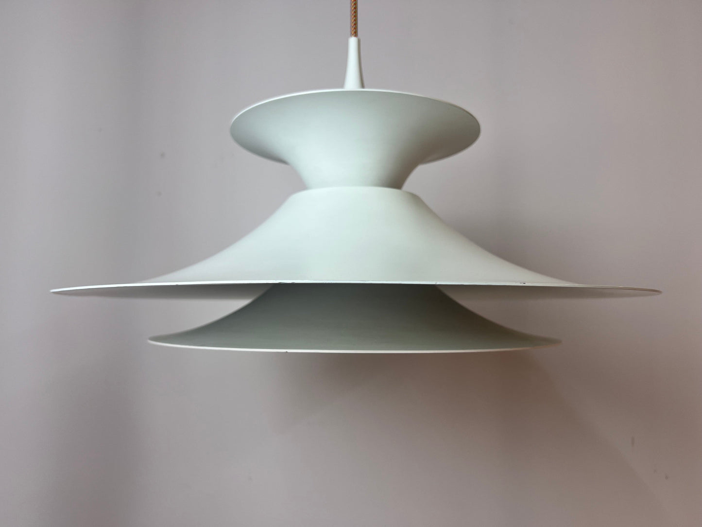 Vintage slatted lamp 'Radius' white by Erik Blaslev for Fog &amp; Mørup