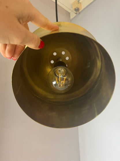 Lampe suspendue vintage en laiton du Danemark