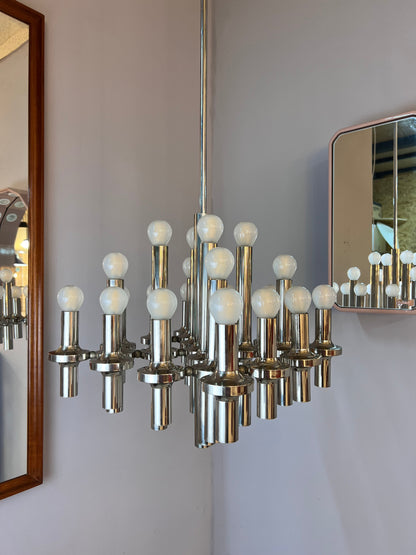 Lustre chromé vintage de Gaetano Sciolari pour STAFF