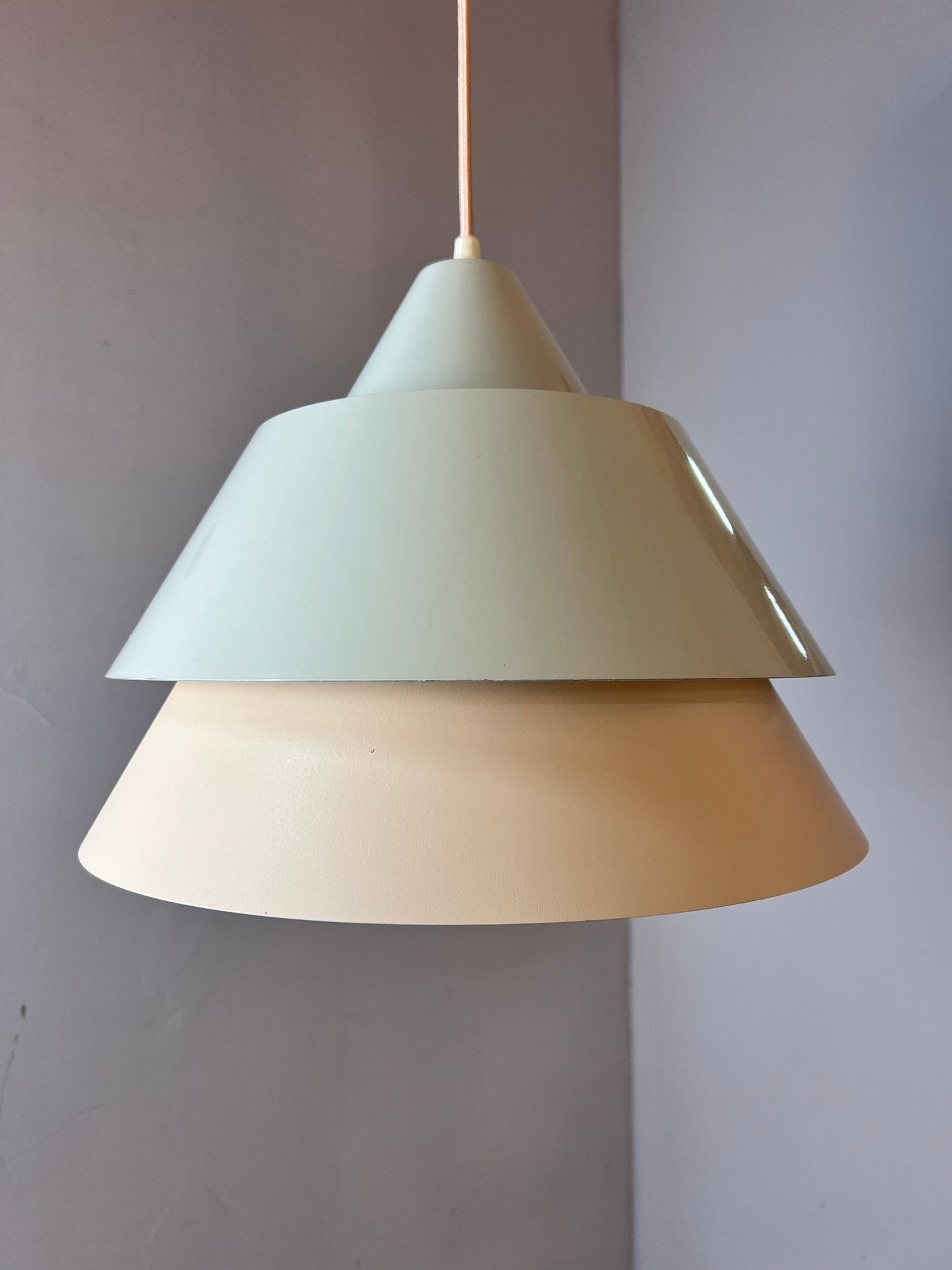 Vintage Lamellenlampe Zone von Jo Hammerborg für Fog und Mørup, weiß