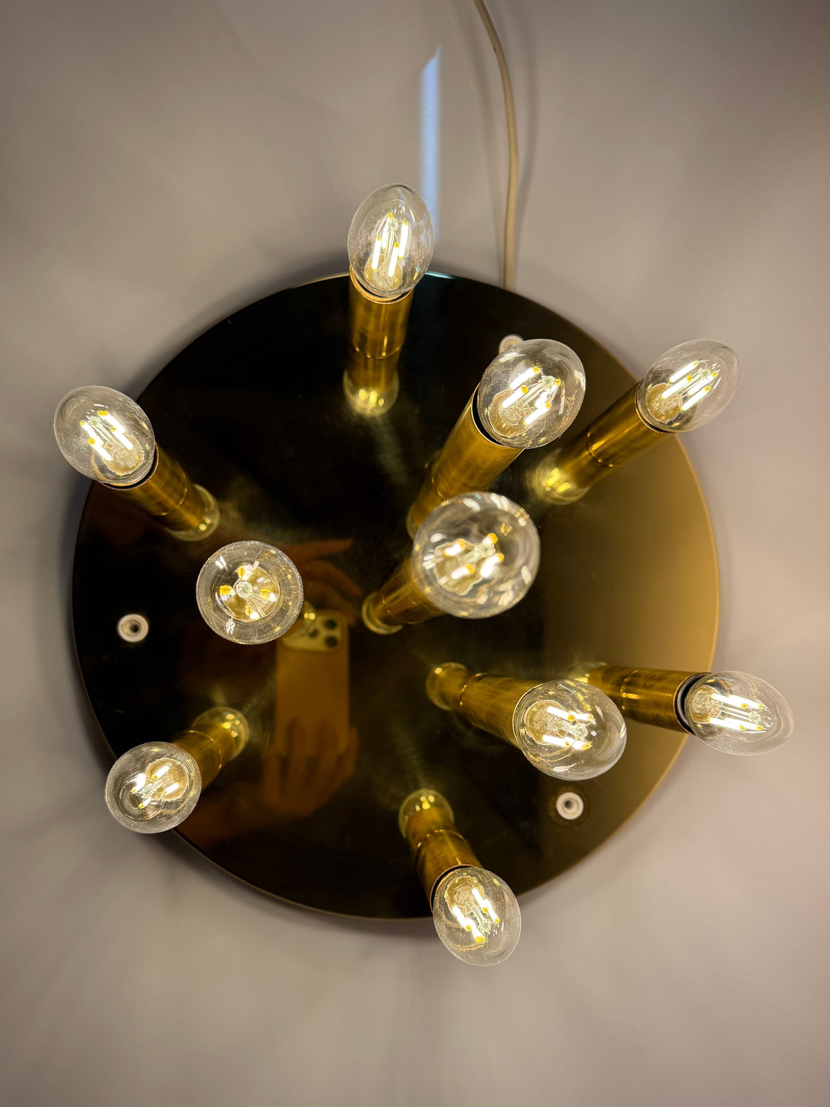 Vintage Wand- und Deckenlampe 10-flammig von Sölken, Gold