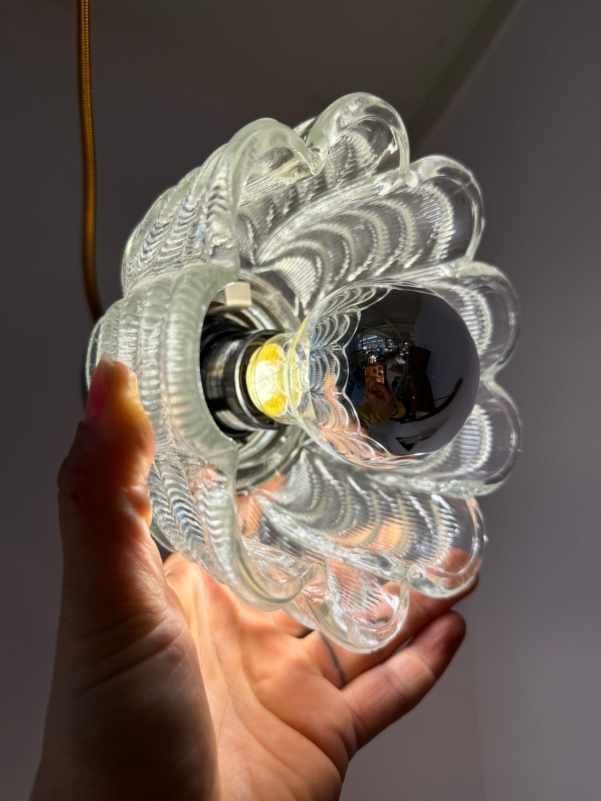 Hängelampe Typ 1545-02 Blumenform von VEB Narva