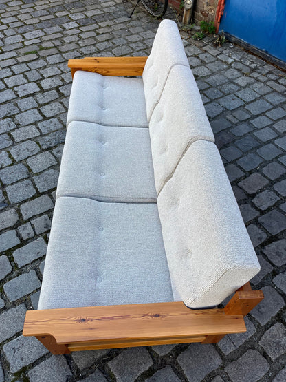 3-Sitzer Sofa beige grau Safari-Stil