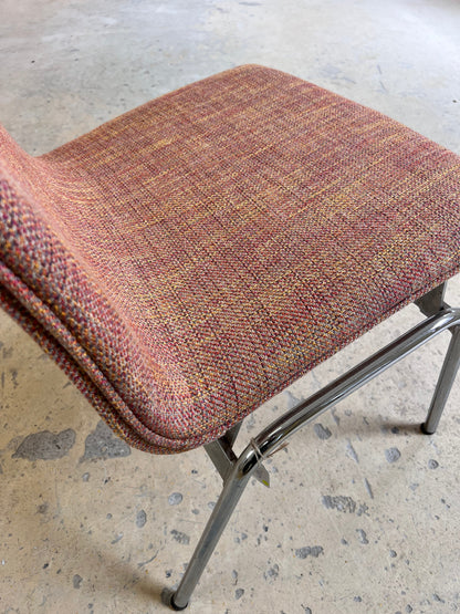 Vintage Sessel Lufthavnsstol von Anden Arkitekt für Duba Møbelindustri orange Chrom