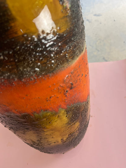 Vintage Vase 5071-38 Fat Lava orange brown by Carstens Keramik West Germany