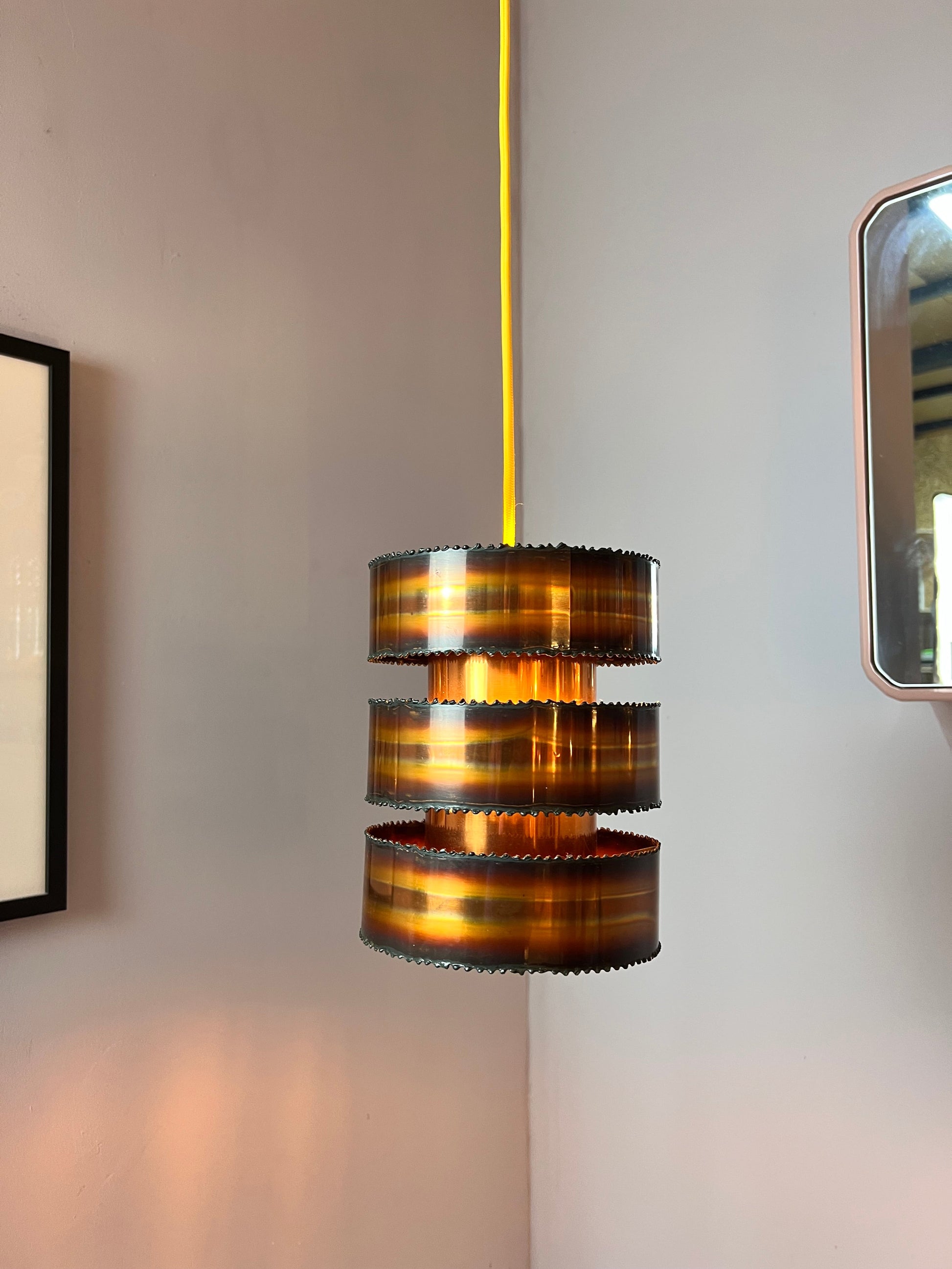 Vintage Hängelampe von Svend Aage Holm Sørensen für Holm-Sørensen und Co, Kupfer