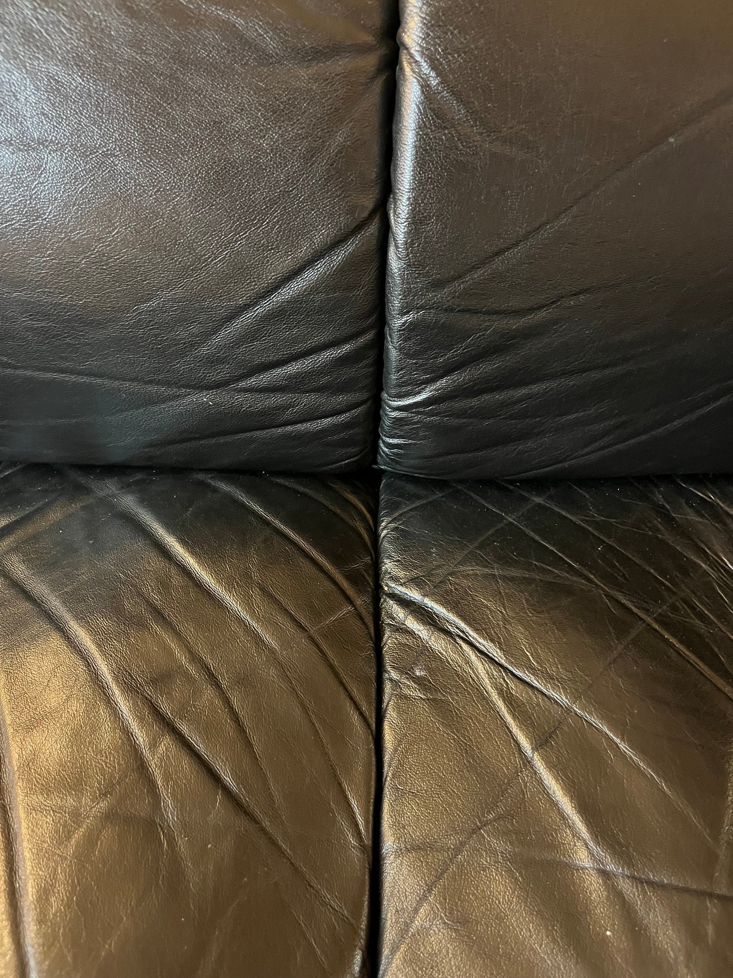 3-Sitzer Sofa schwarz Echtleder