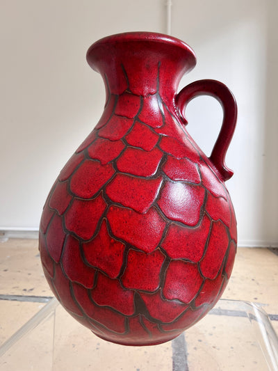 Vintage floor vase dragon scales by Scheurich West Germany