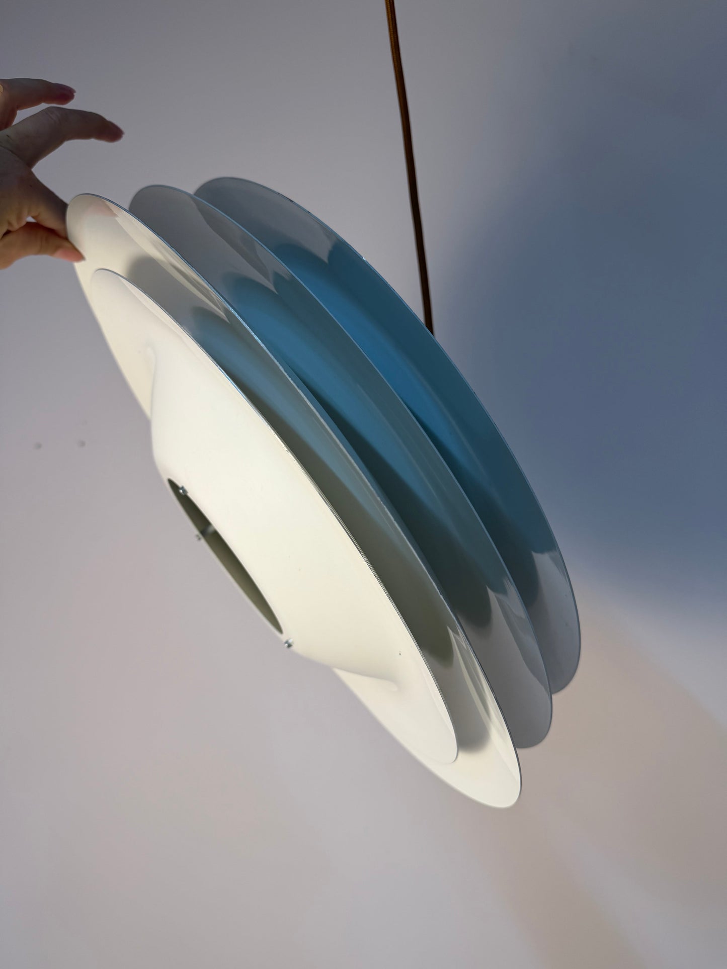 Vintage Lamellenlampe "Typ 2010" von Vitrika, weiß