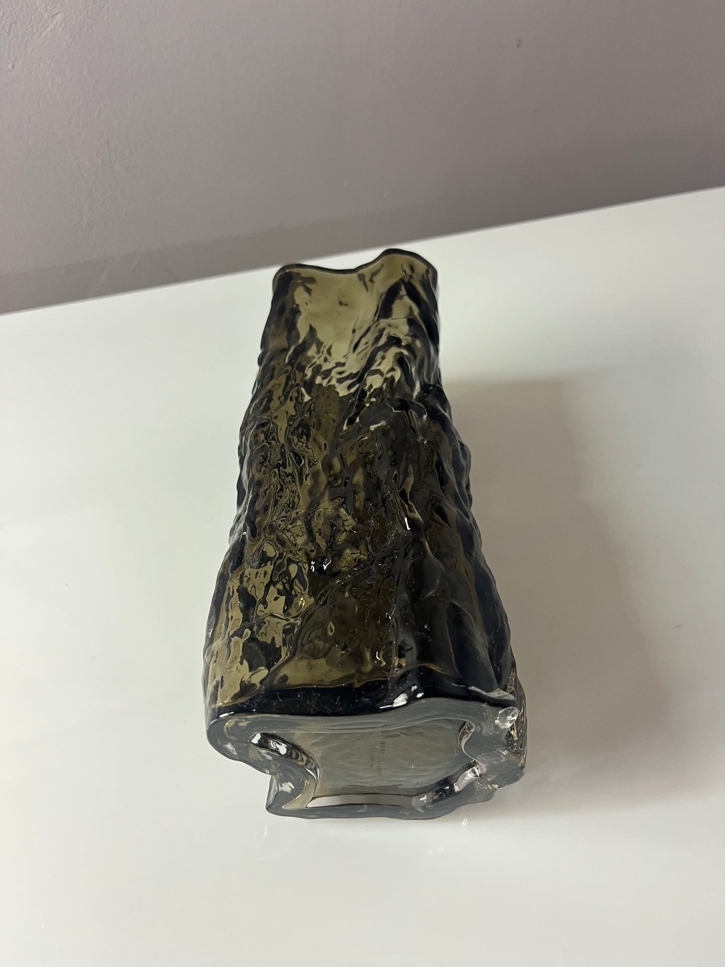 Vintage Vase Bark Vase von Margit Brandt für Margit Brandt Copenhagen grau Glas