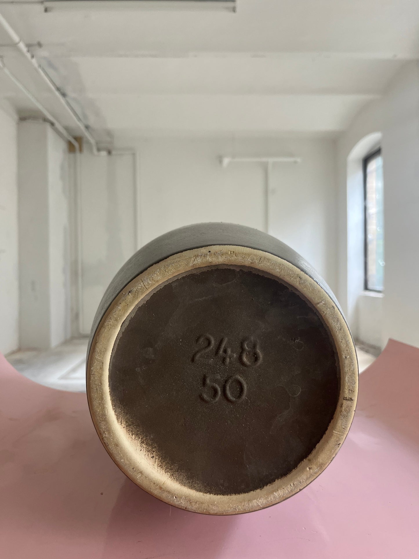 Vintage floor vase 248-50 petrol grey by Scheurich West Germany