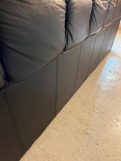 3-Sitzer Sofa schwarz Echtleder