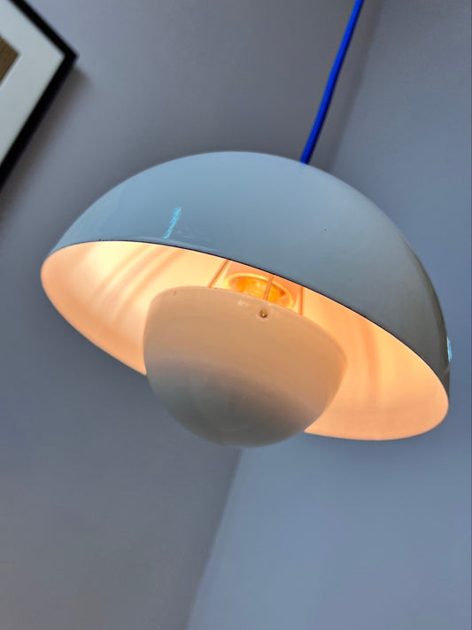 Vintage Hängelampe Flowerpot weiß von Verner Panton für Louis Poulsen