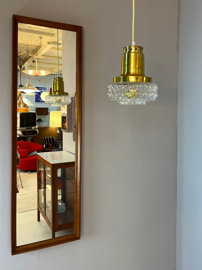 Suspension vintage en verre bullé par Helena Tynell pour Glashütte Limburg