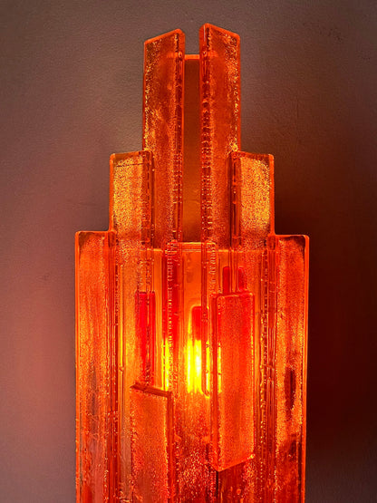 Vintage Wandlampe orange von Claus Bolby für Cebo