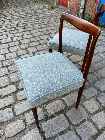 2x Polsterstuhl blau Palisander