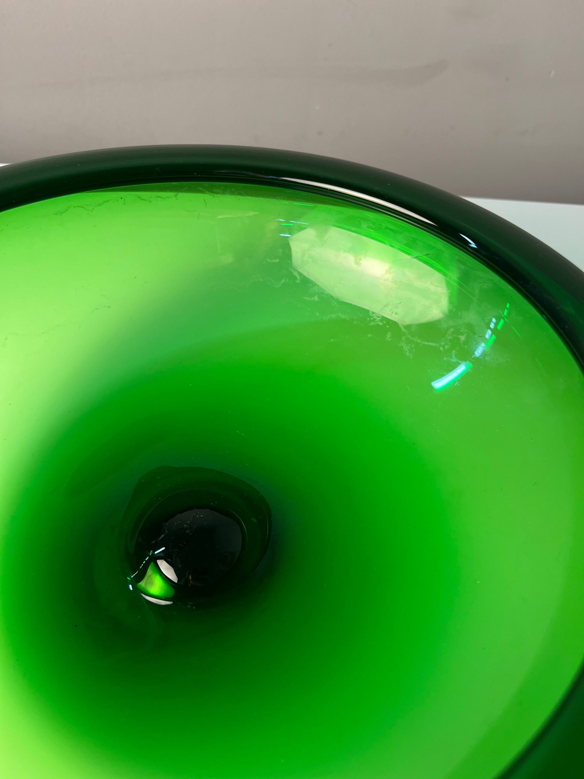 Vintage Glasschale 17792 von Per Lütken für Holmegaard grün Glas