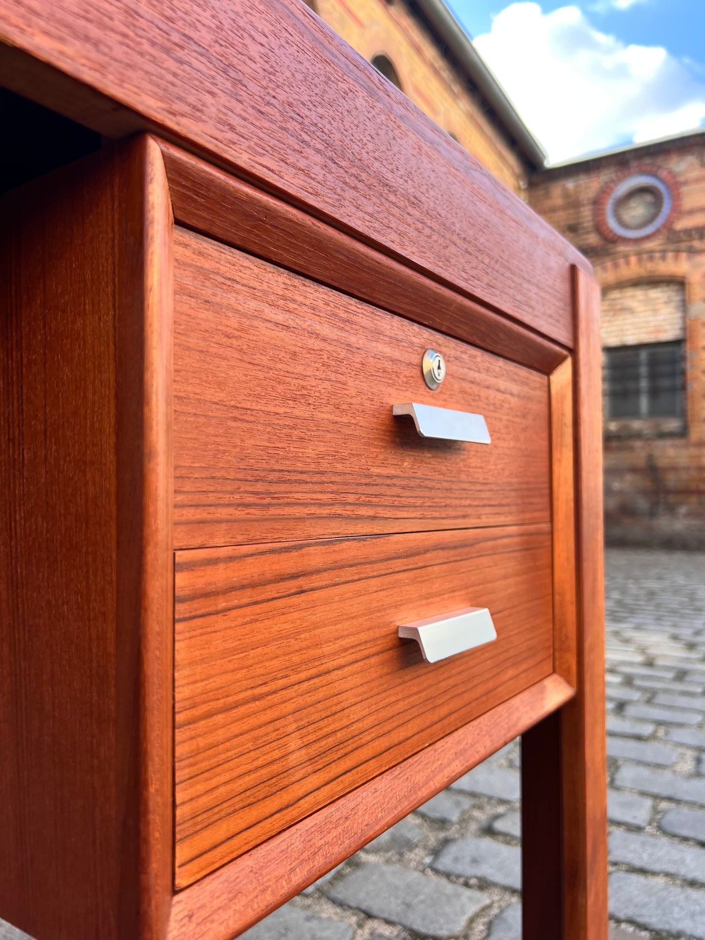 Vintage Schreibtisch von Erik Brouer für Brouer Møbelfabrik, Doppel-Schreibtisch Teak