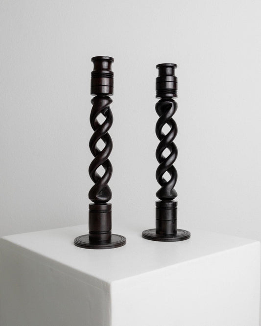 Yardwe Lot De 2 Bougeoirs En Bois Vintage - Porte-Bougies Artisanaux Pour Table Et Décoration D'Intérieur