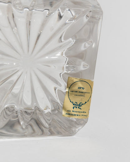 Vintage Dekanter Set von 2 mit versilberten Kugelstopfen