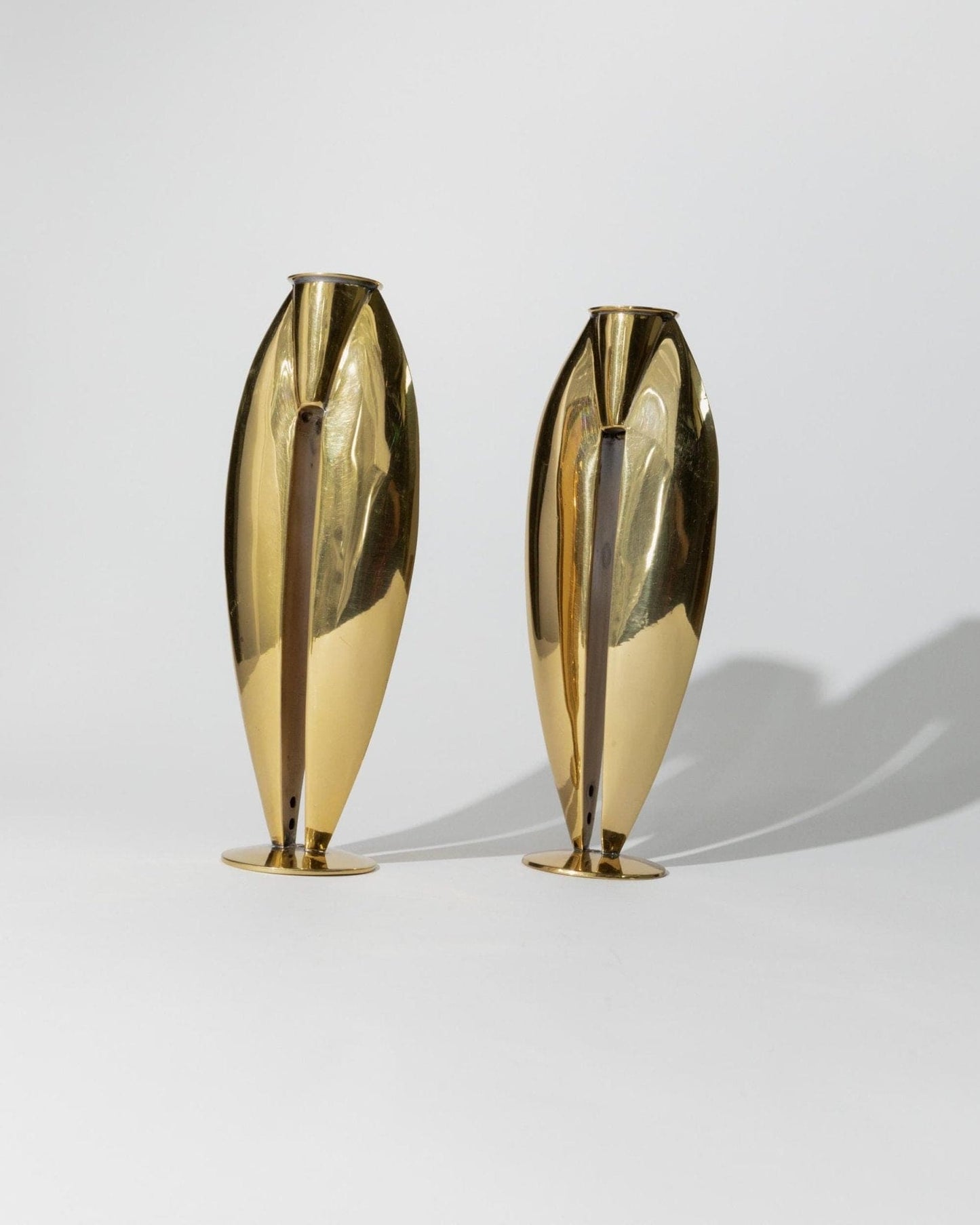 Bougeoir vintage en laiton Art Déco années 1970 lot de 2