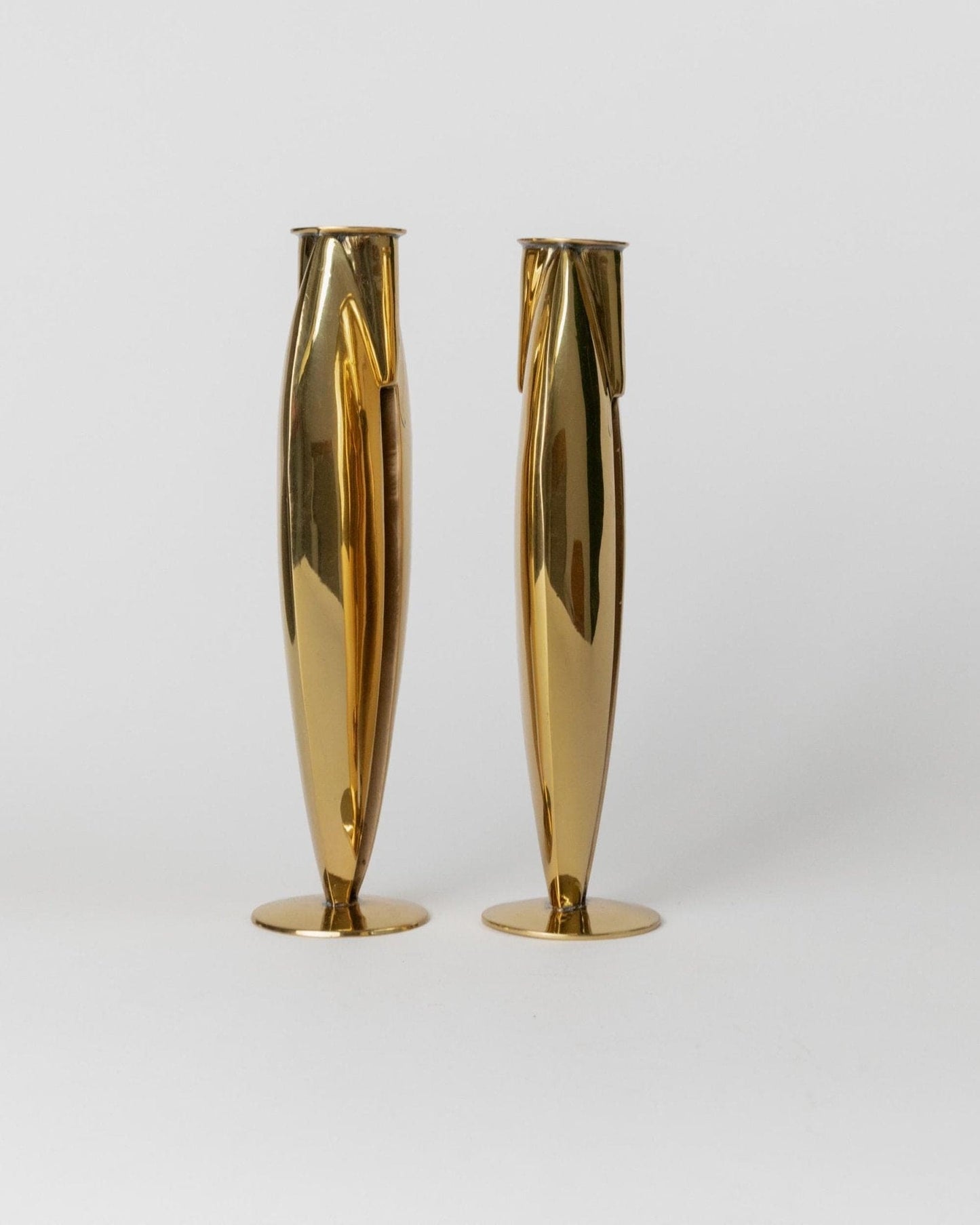 Bougeoir vintage en laiton Art Déco années 1970 lot de 2