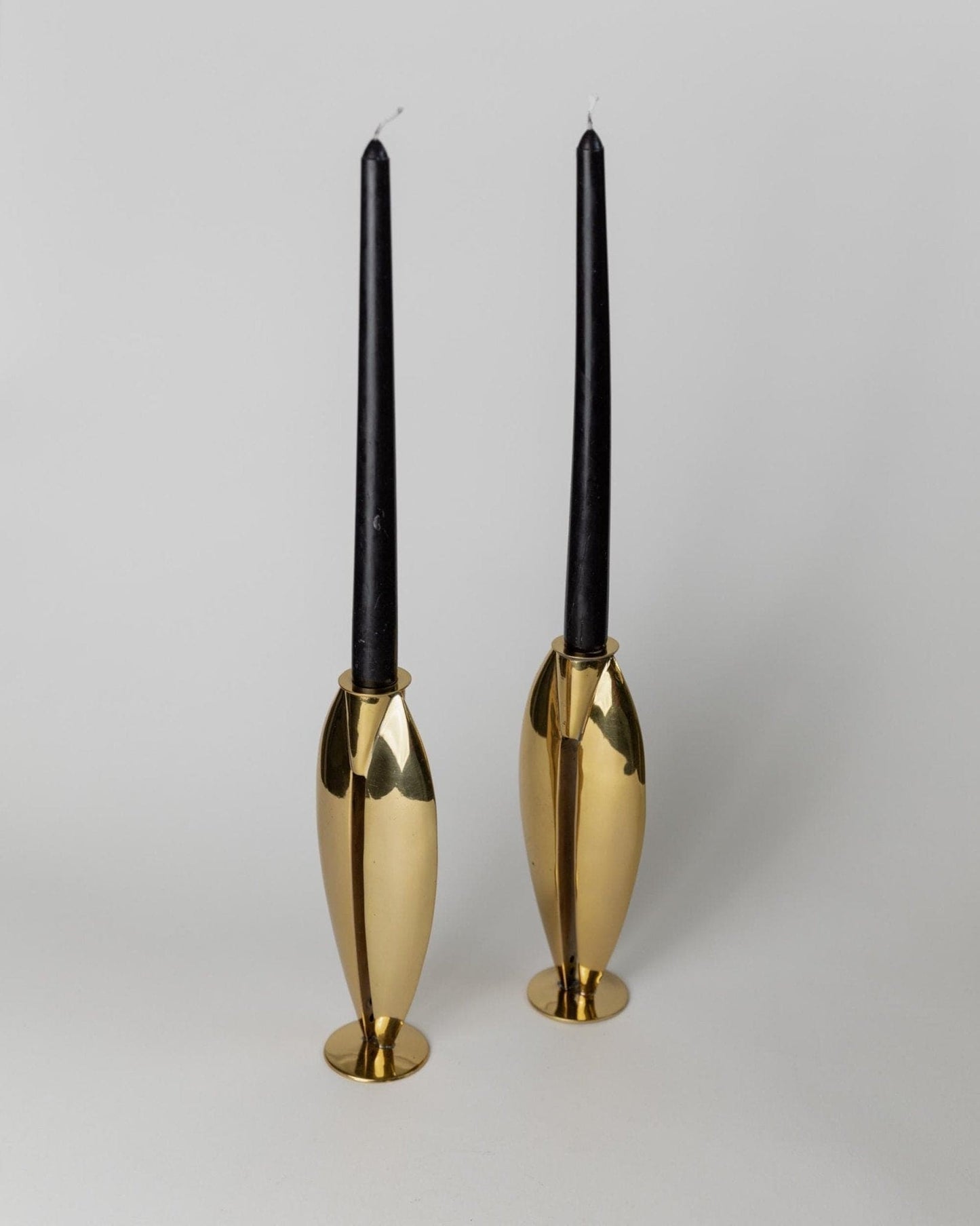 Bougeoir vintage en laiton Art Déco années 1970 lot de 2