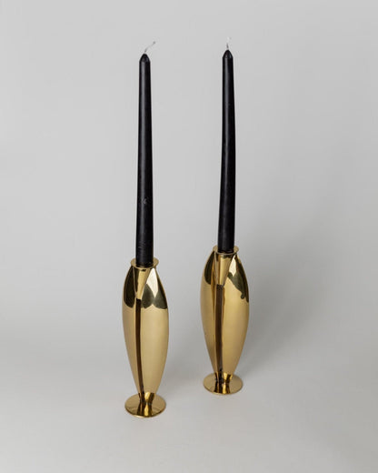 Bougeoir vintage en laiton Art Déco années 1970 lot de 2