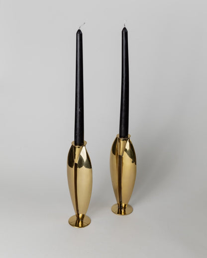 Vintage Set von 2 Kerzenhalter Messing Art Deco