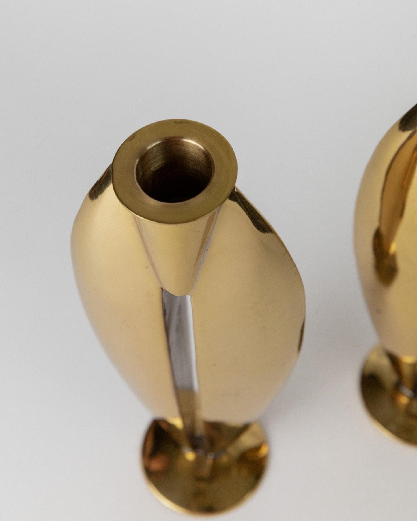 Bougeoir vintage en laiton Art Déco années 1970 lot de 2