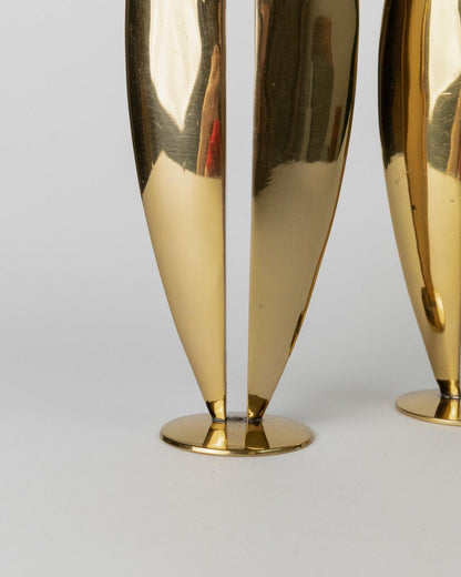 Bougeoir vintage en laiton Art Déco années 1970 lot de 2