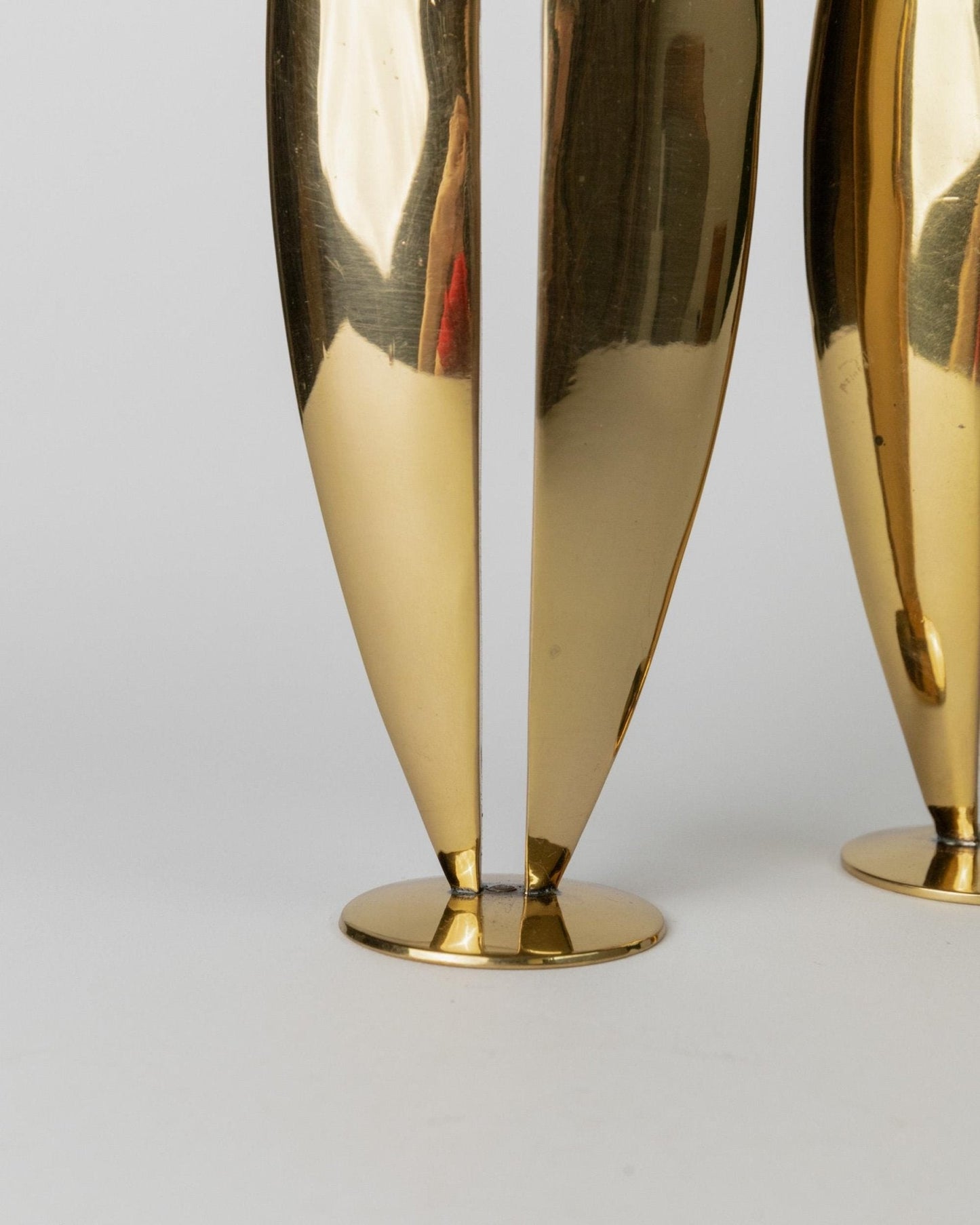 Vintage Set von 2 Kerzenhalter Messing Art Deco
