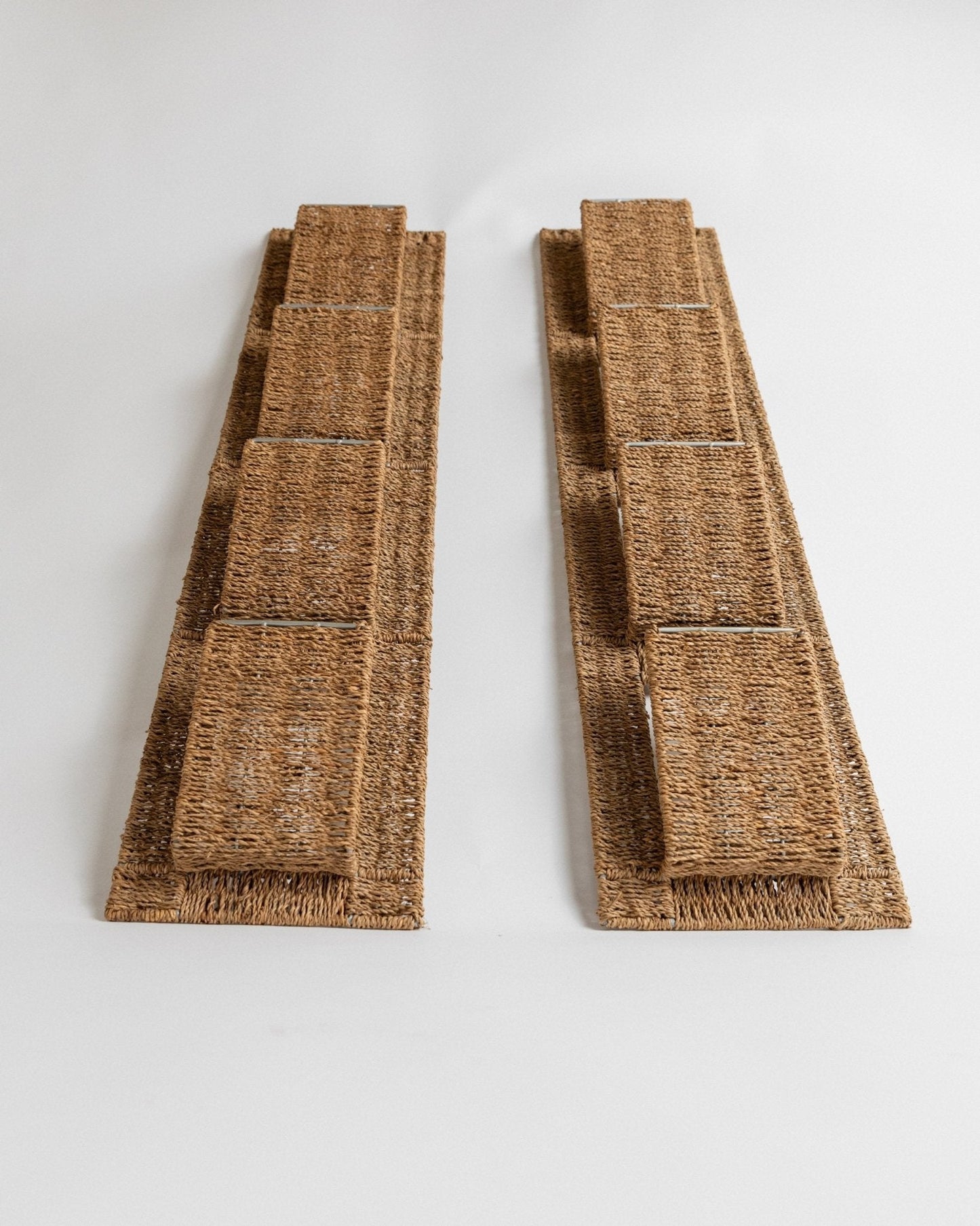 Set von 2 Vintage Zeitungsständer aus Rattan