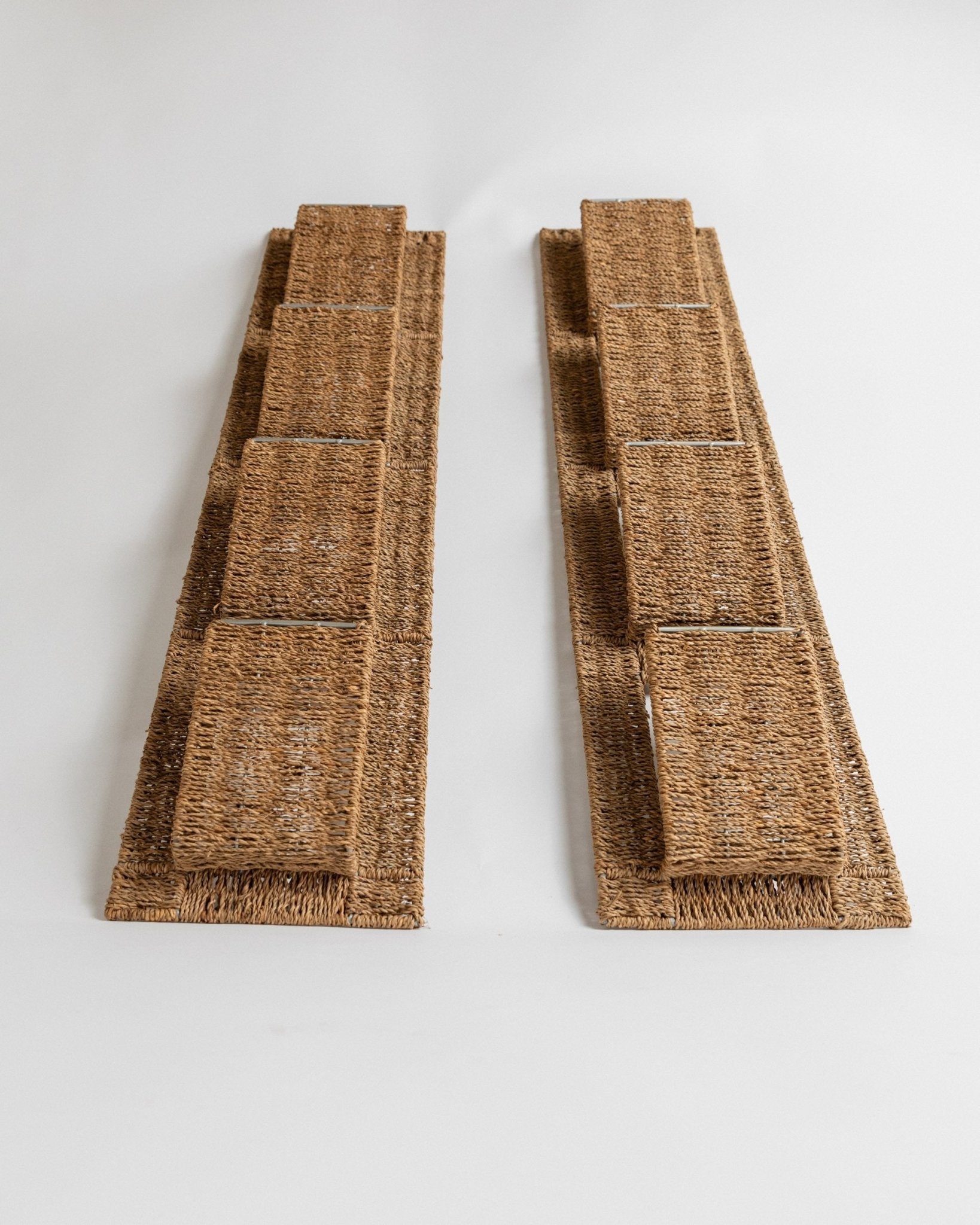 Set von 2 Vintage Zeitungsständer aus Rattan