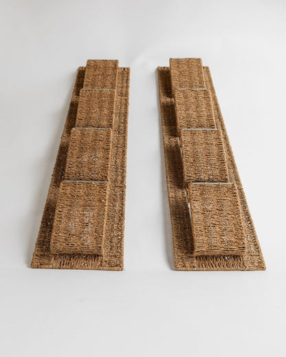 Set von 2 Vintage Zeitungsständer aus Rattan