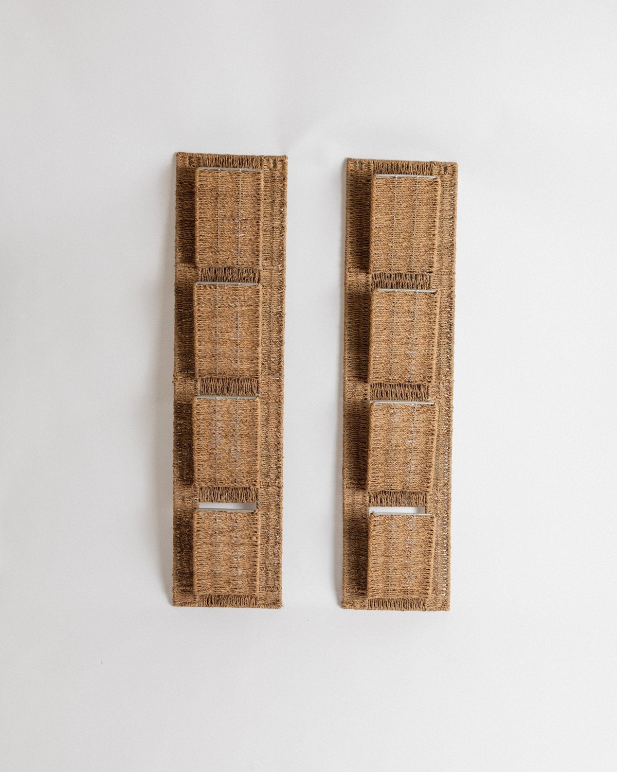 Set von 2 Vintage Zeitungsständer aus Rattan