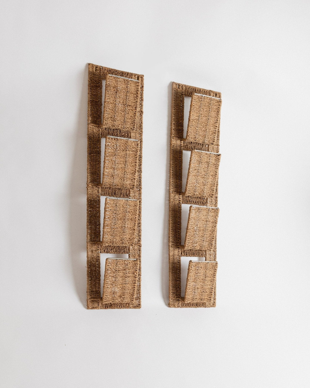 Set von 2 Vintage Zeitungsständer aus Rattan