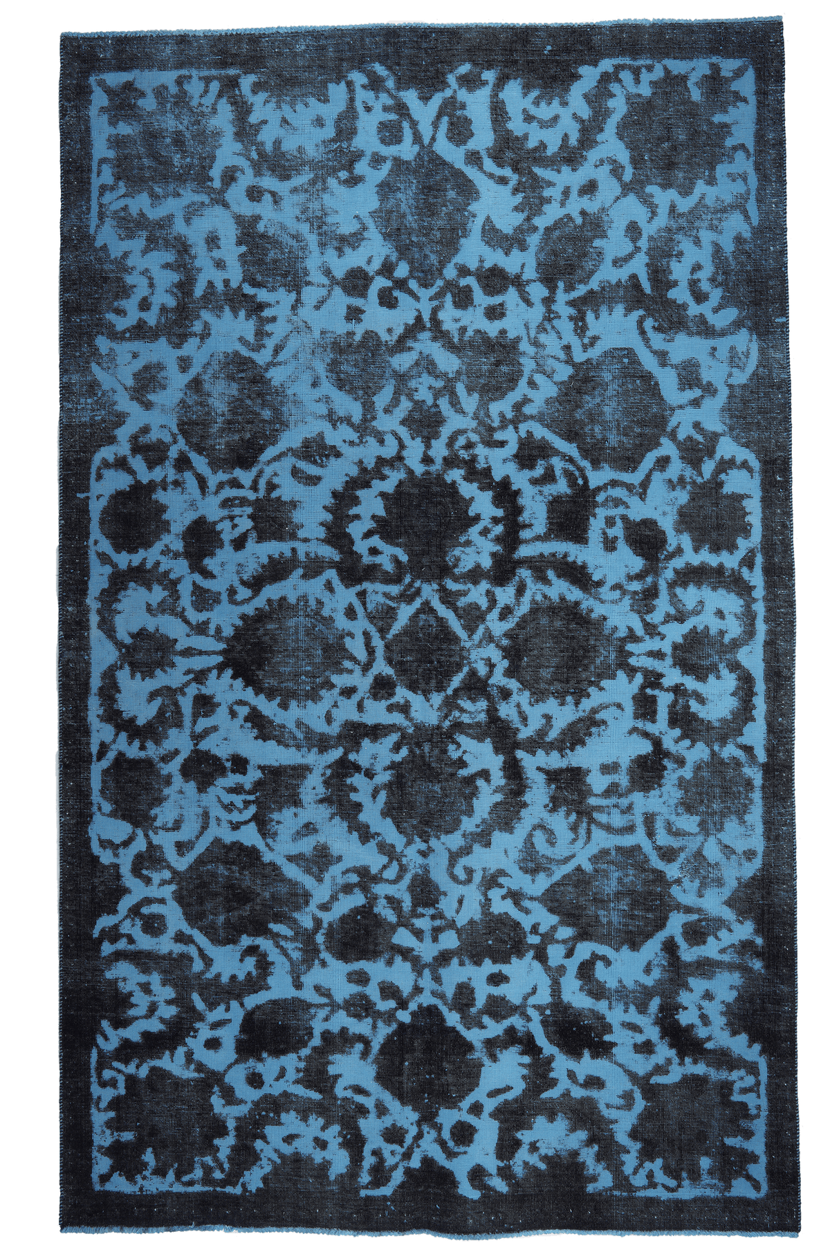 Tapis Vintage à Motifs Bleus