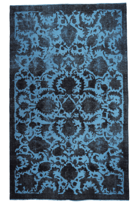 Tapis Vintage à Motifs Bleus