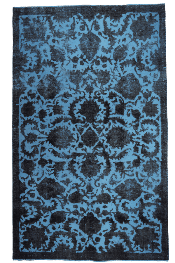 Tapis Vintage à Motifs Bleus
