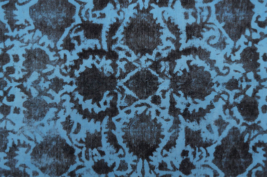 Tapis Vintage à Motifs Bleus
