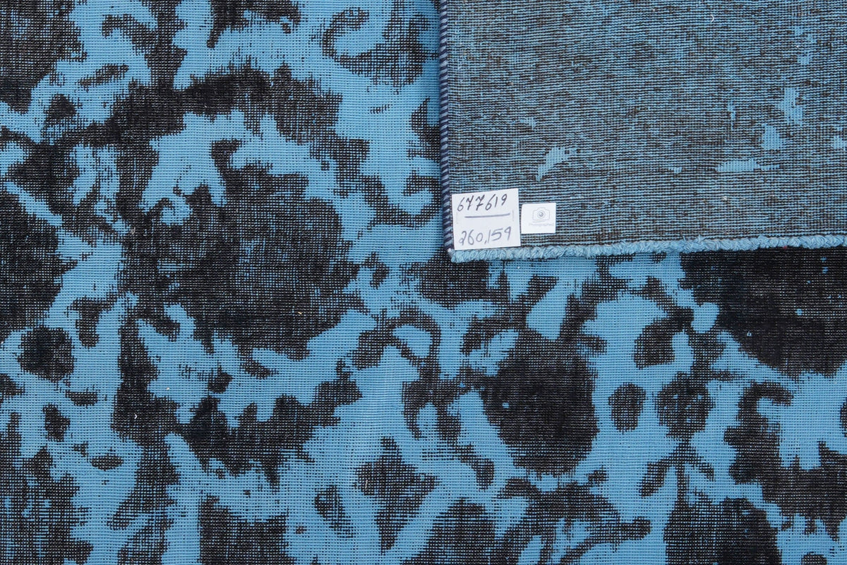 Tapis Vintage à Motifs Bleus
