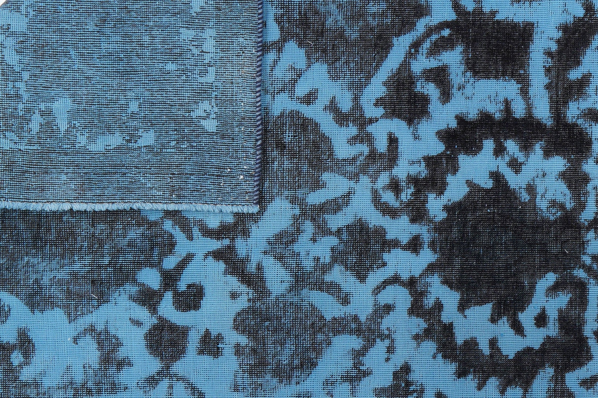 Tapis Vintage à Motifs Bleus