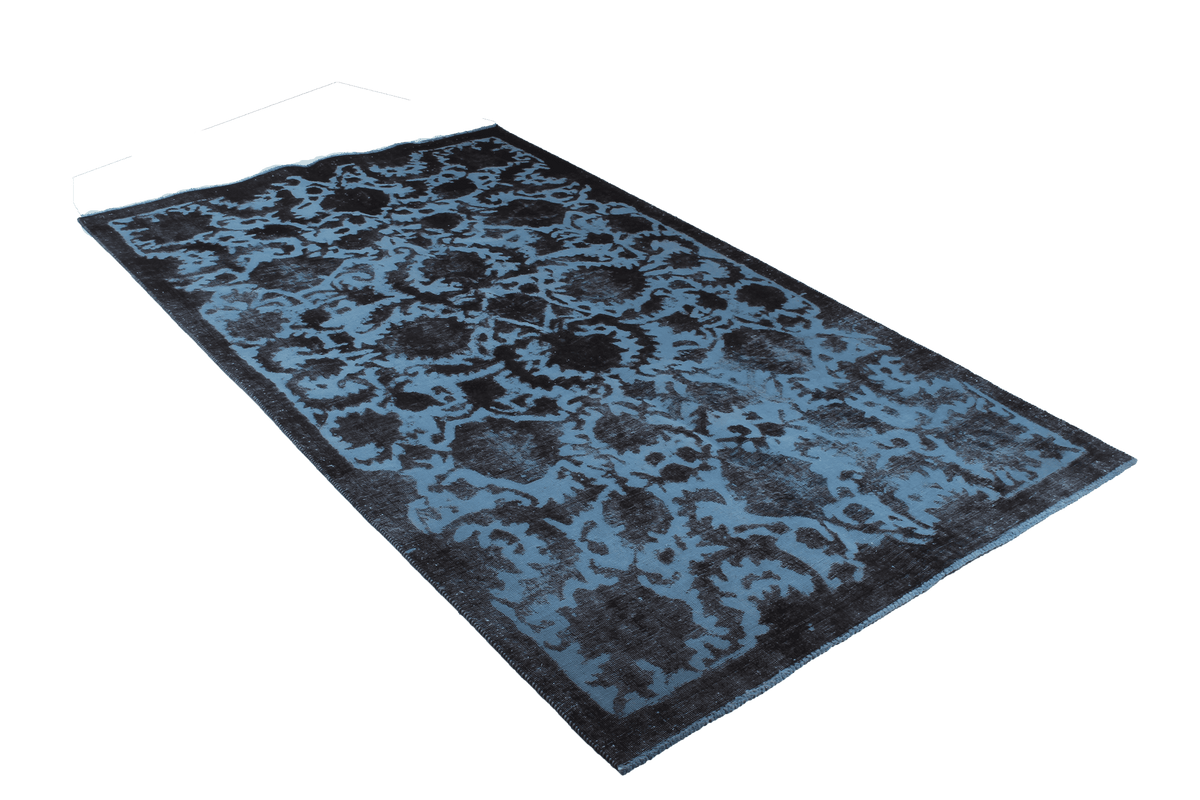 Tapis Vintage à Motifs Bleus