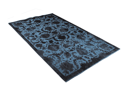 Tapis Vintage à Motifs Bleus