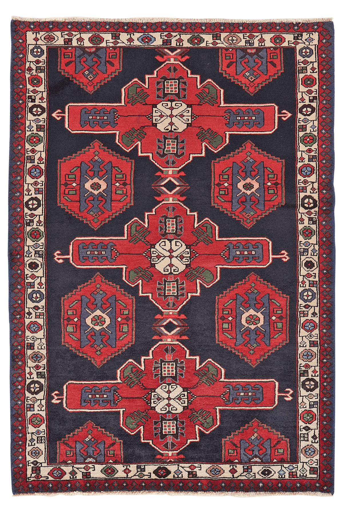 Tapis Shahsavan Vintage 157x108cm Coloré et Noué à la main