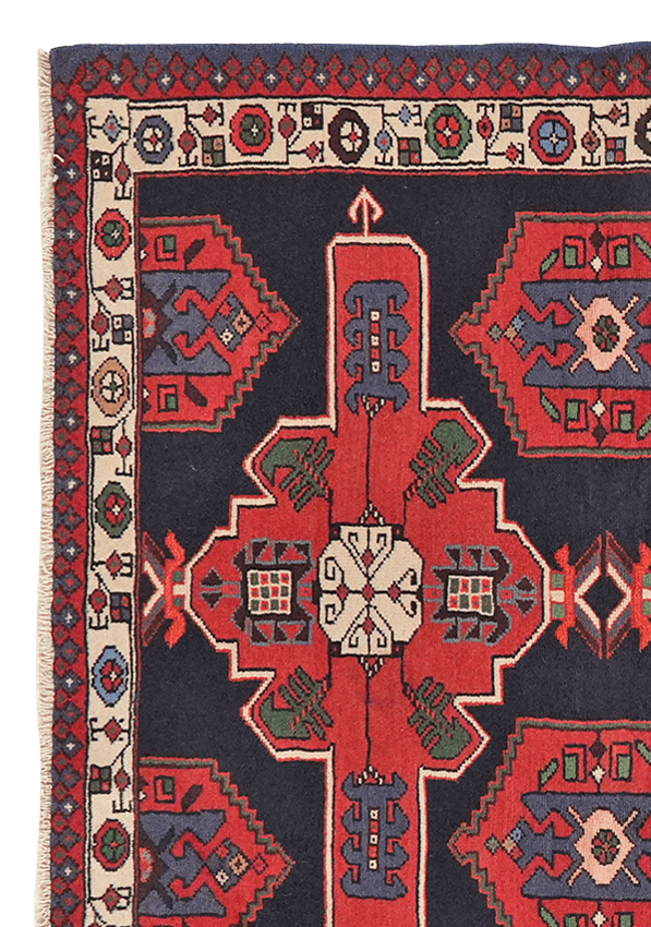 Tapis Shahsavan Vintage 157x108cm Coloré et Noué à la main